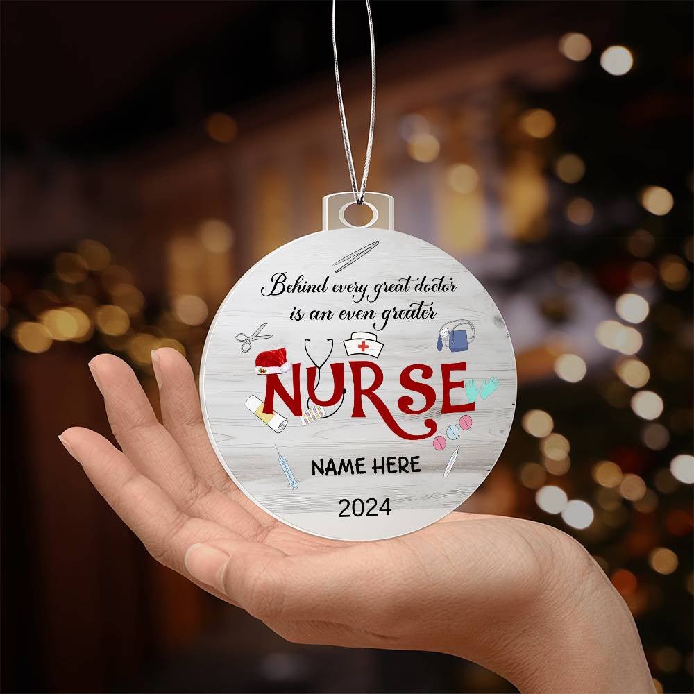 Personalized High Graphic Acrylic Ornament, A Greater Nurse - Kubby&Co Worldwide