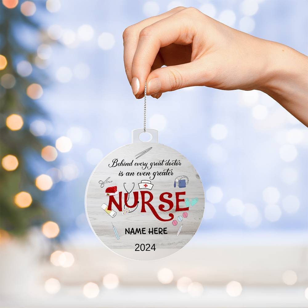 Personalized High Graphic Acrylic Ornament, A Greater Nurse - Kubby&Co Worldwide