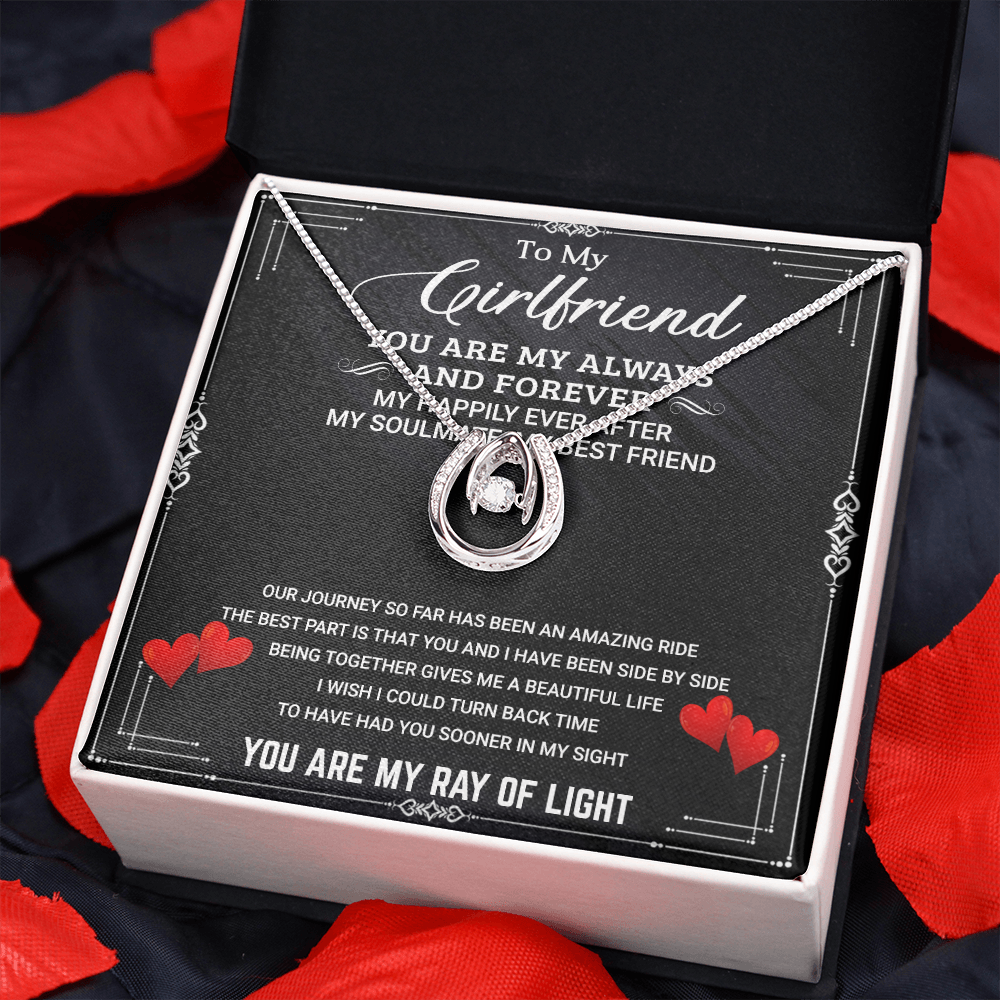 Gold Necklace, Personalized Message Card, To My Girlfriend - Kubby&Co Worldwide