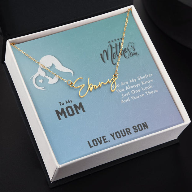 Mother's Day From Son, Signature Style Necklace, My Shelter - Kubby&Co Worldwide