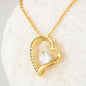 To My Wife Heart to Heart, Pendant Gold Finished Necklace - Kubby&Co Worldwide