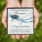 Gold Necklace, Happy Graduation Daughter, With Love - Kubby&Co Worldwide