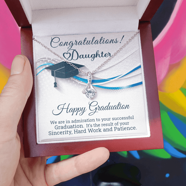 Gold Necklace, Happy Graduation Daughter, With Love - Kubby&Co Worldwide