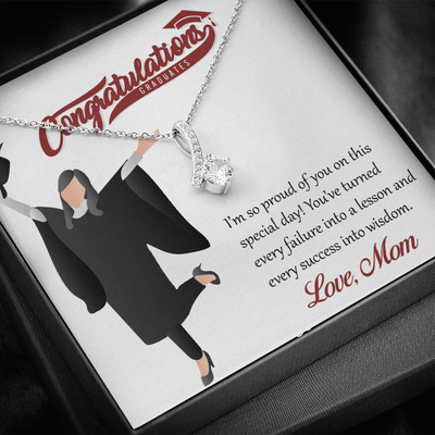 Gold Necklace, Happy Graduation Daughter, Love Mom - Kubby&Co Worldwide