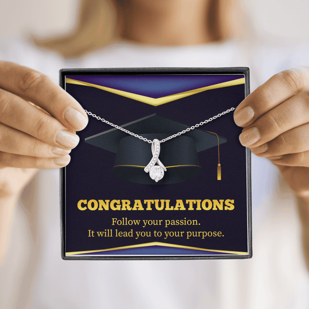 Gold Necklace, Happy Graduation, Follow Your Passion - Kubby&Co Worldwide