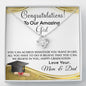 Gold Necklace, Happy Graduation Daughter, Love Mom & Dad - Kubby&Co Worldwide