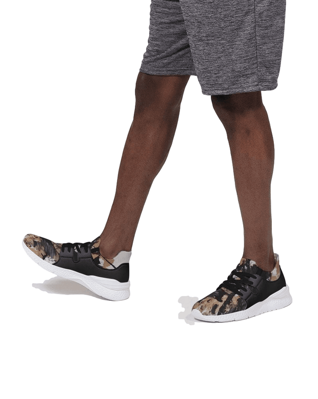 Men's Two-Tone Black Sneaker, Custom Design - Earth Tones - Kubby&Co Worldwide
