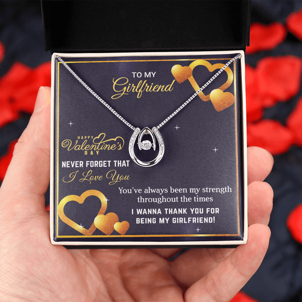 Gold Necklace, Personalized Message Card, To My Girlfriend - Kubby&Co Worldwide