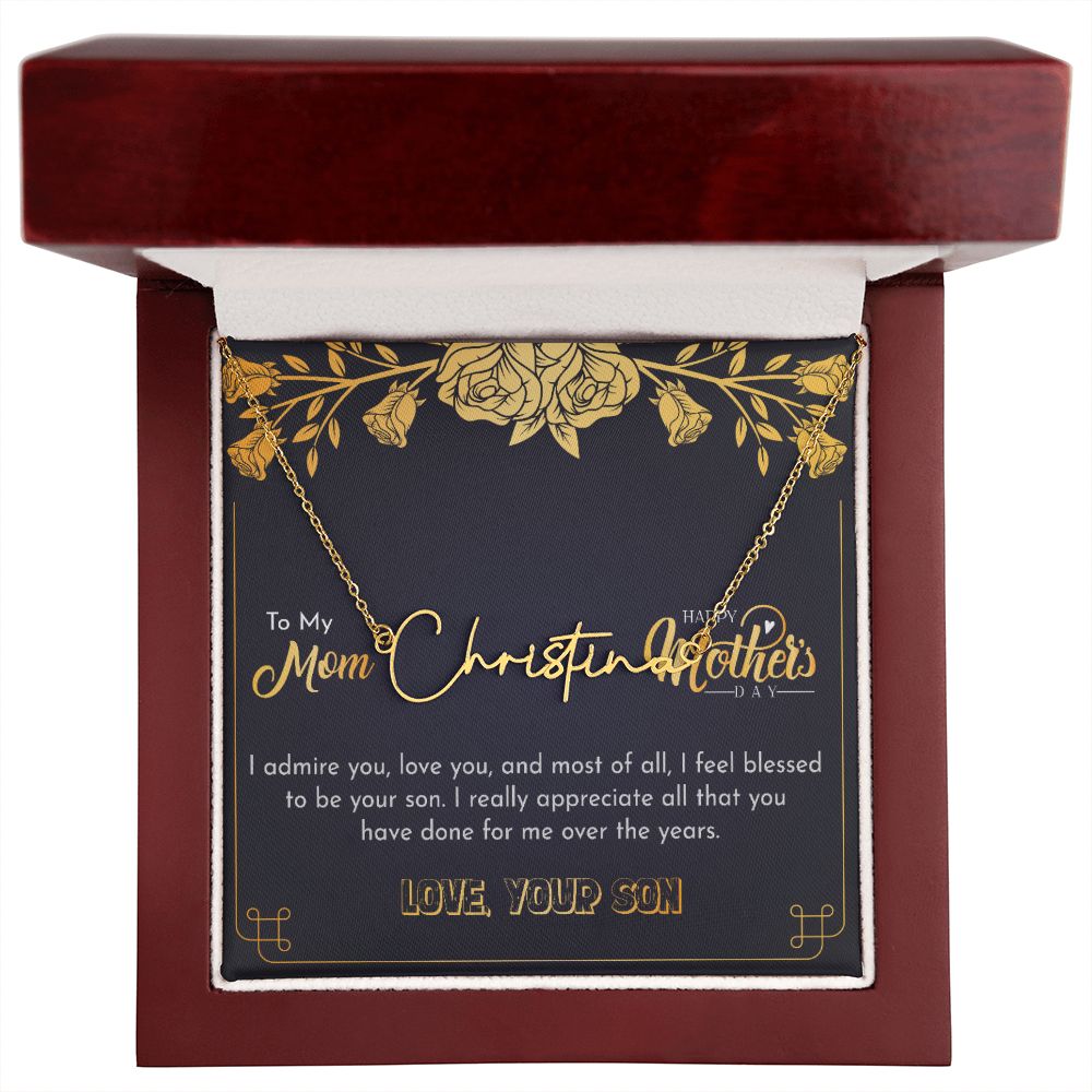 Mother's Day With Love, Signature Style Necklace, Feeling Blessed - Kubby&Co Worldwide