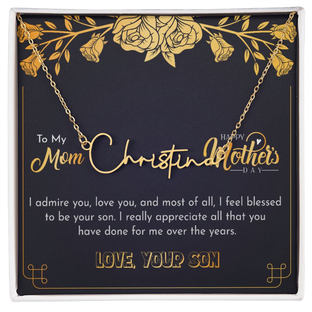 Mother's Day With Love, Signature Style Necklace, Feeling Blessed - Kubby&Co Worldwide