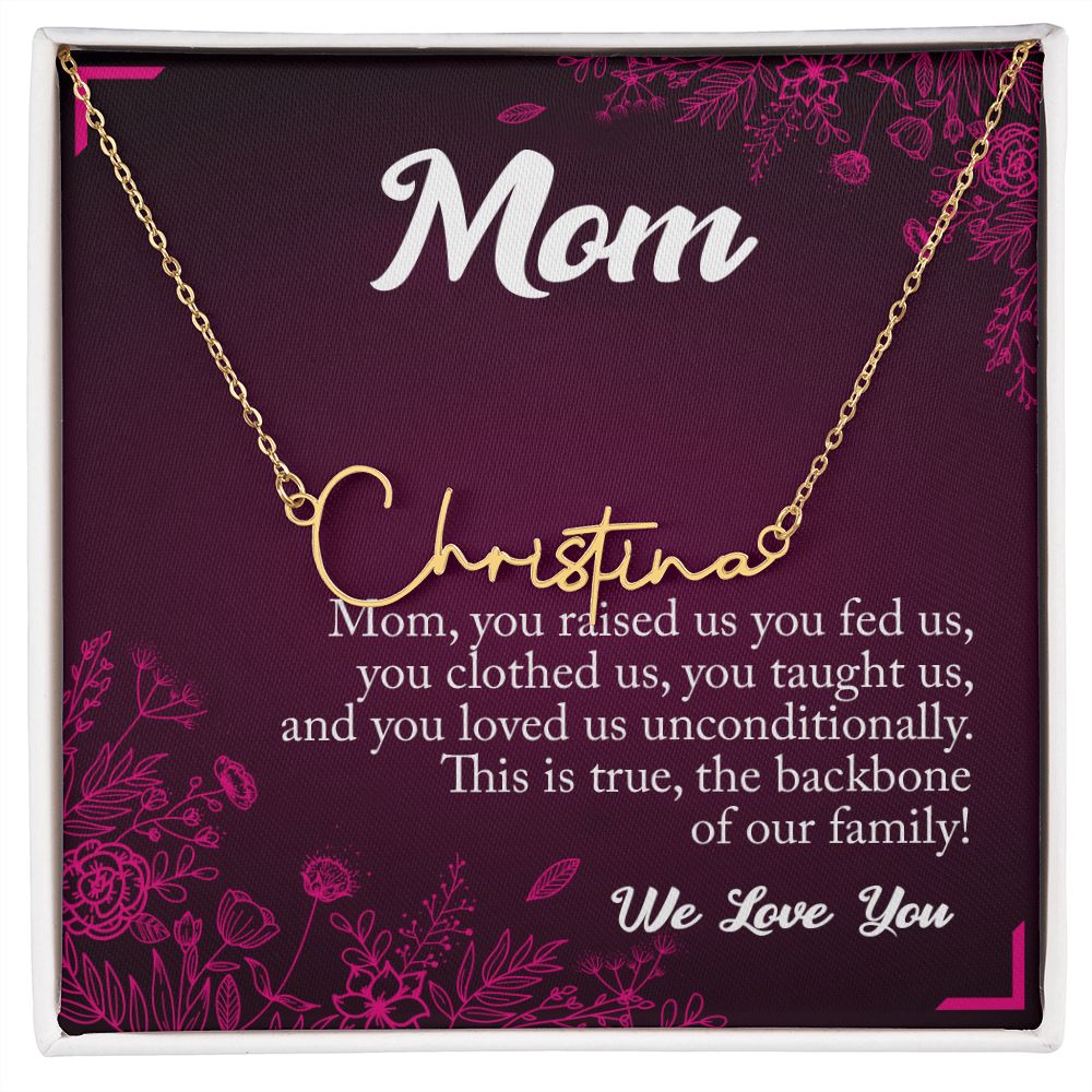 Mom With Love, Signature Style Necklace, Family Backbone - Kubby&Co Worldwide