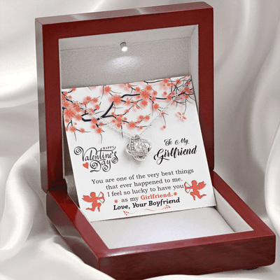 White Gold, Valentines Day Love Knot Necklace, Girlfriend - Kubby&Co Worldwide