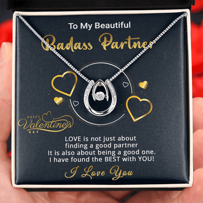 Gold Necklace, Personalized Message Card, To My Badass Partner - Kubby&Co Worldwide