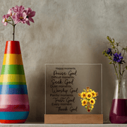 Acrylic Plaque Picture Frame, Multi Color LED Lights, Happy Moments - Kubby&Co Worldwide