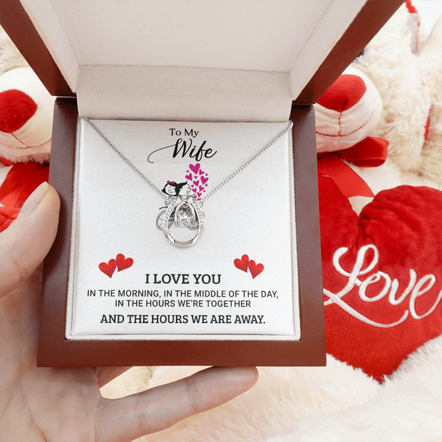 Gold Necklace, Personalized Message Card, To My Beautiful Wife - Kubby&Co Worldwide