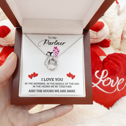 Gold Necklace, Personalized Message Card, To My Beautiful Partner - Kubby&Co Worldwide