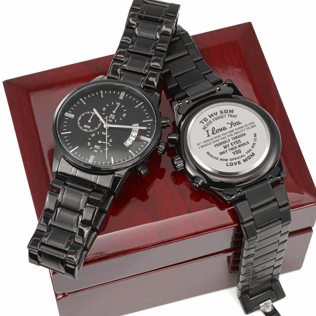 Best Gift To Son From Mom, Engraved Gorgeous Chronograph Watch - Kubby&Co Worldwide