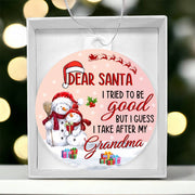 Christmas High Graphic Acrylic Ornament, Grandma I Tried To Be Good - Kubby&Co Worldwide