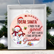 Christmas High Graphic Acrylic Ornament, Grandma I Tried To Be Good - Kubby&Co Worldwide