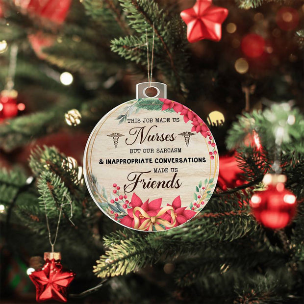 Christmas High Graphic Acrylic Ornament, Nurses And Best Friends - Kubby&Co Worldwide