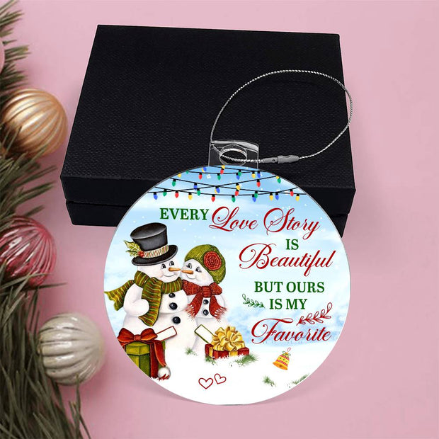 Christmas High Graphic Acrylic Ornament, True Love Story Our Favorite - Kubby&Co Worldwide