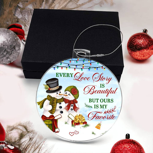 Christmas High Graphic Acrylic Ornament, True Love Story Our Favorite - Kubby&Co Worldwide