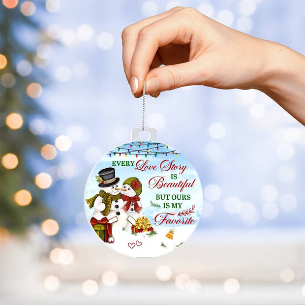 Christmas High Graphic Acrylic Ornament, True Love Story Our Favorite - Kubby&Co Worldwide