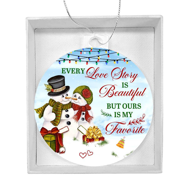 Christmas High Graphic Acrylic Ornament, True Love Story Our Favorite - Kubby&Co Worldwide