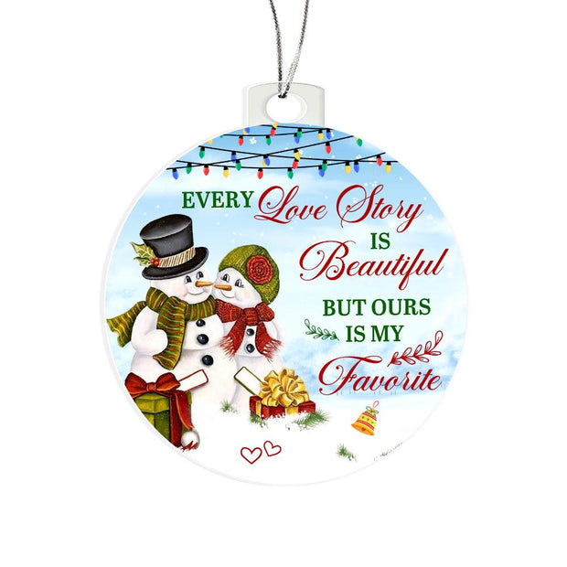 Christmas High Graphic Acrylic Ornament, True Love Story Our Favorite - Kubby&Co Worldwide