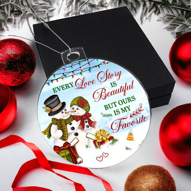 Christmas High Graphic Acrylic Ornament, True Love Story Our Favorite - Kubby&Co Worldwide