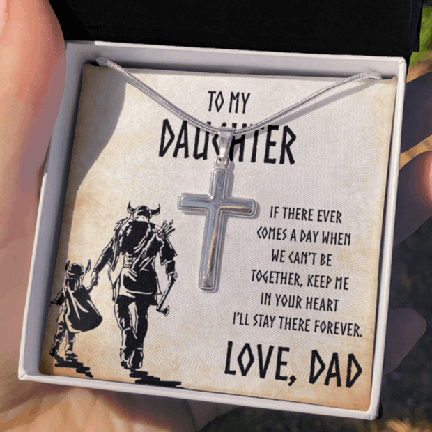 Cross Necklace Stainless Steel My Daughter In Your Heart Love Dad - Kubby&Co Worldwide