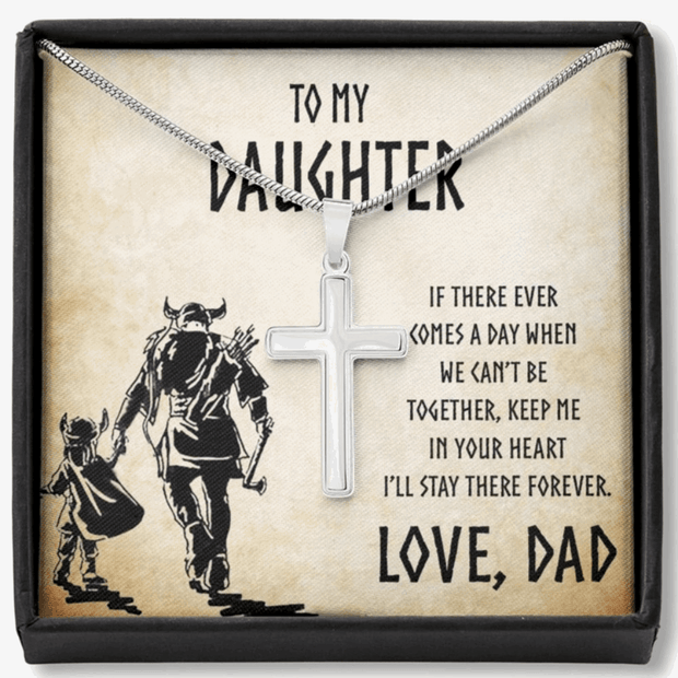 Cross Necklace Stainless Steel My Daughter In Your Heart Love Dad - Kubby&Co Worldwide