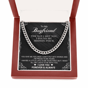 Cuban Link Chain Necklace, To My Boyfriend, The Day I Met You - Kubby&Co Worldwide