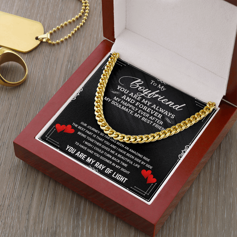 Cuban Link Chain Necklace, To My Boyfriend, My Always And Forever - Kubby&Co Worldwide