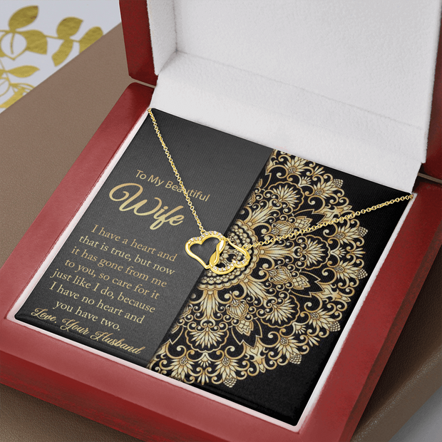 Gold Necklace, 18 Diamonds, My Beautiful Wife You Have My Heart - Kubby&Co Worldwide