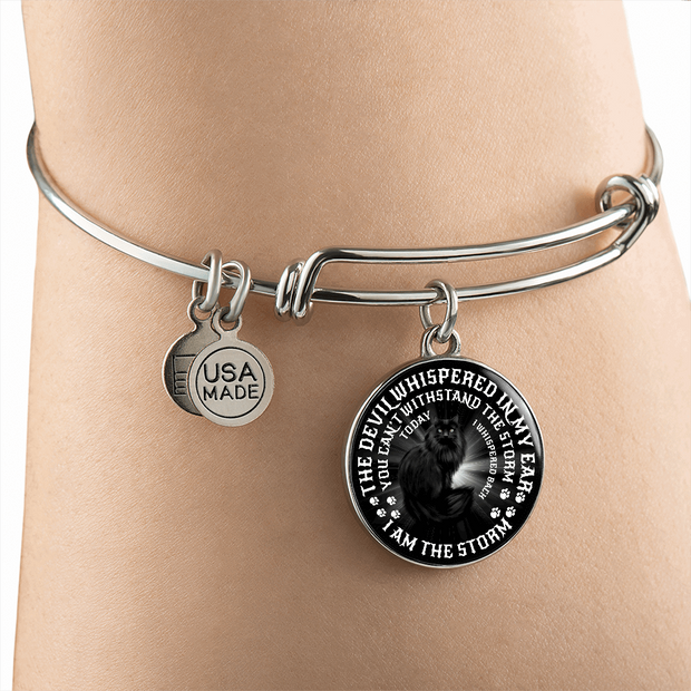 Engraved Gold Custom Bangle Bracelet, Cat Lovers, Whispered In My Ear - Kubby&Co Worldwide