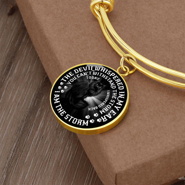 Engraved Gold Custom Bangle Bracelet, Cat Lovers, Whispered In My Ear - Kubby&Co Worldwide