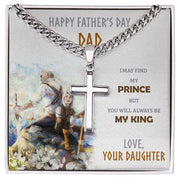 Father's Day Cuban Link Chain Cross Necklace From Daughter - Kubby&Co Worldwide