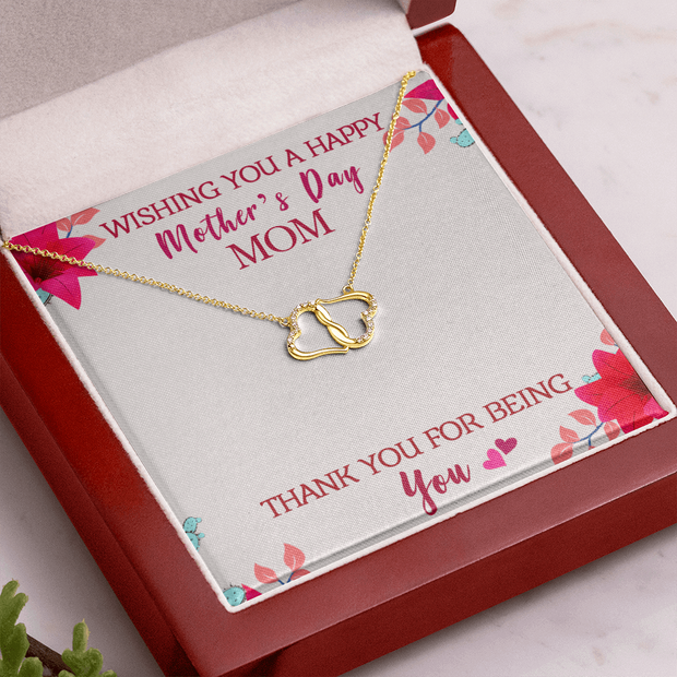 Gold Necklace, 18 Diamonds, Happy Mother's Day, Just Be You - Kubby&Co Worldwide