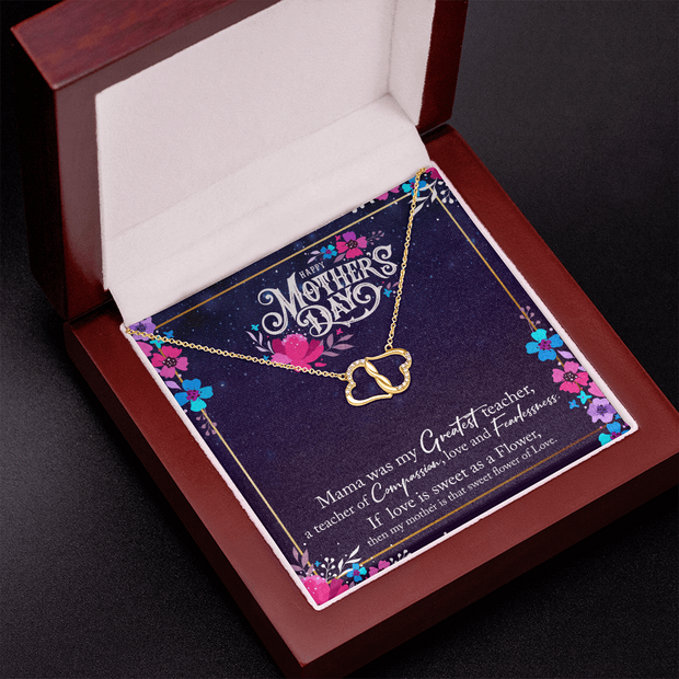 Gold Necklace, 18 Diamonds, Mother's Day, Greatest Teacher - Kubby&Co Worldwide