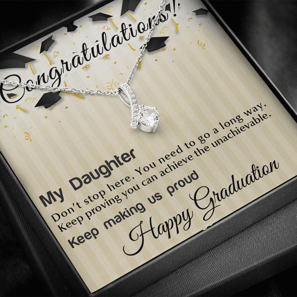 Gold Necklace, Happy Graduation Daughter, From Us - Kubby&Co Worldwide