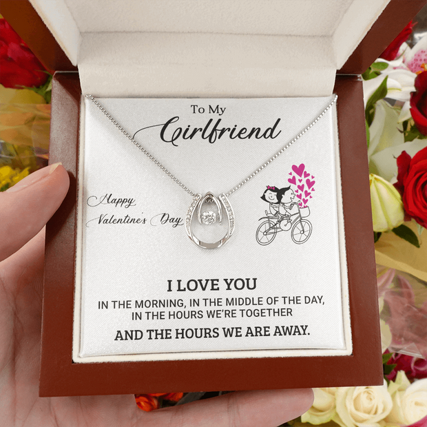 Gold Necklace, Message Card, My Valentine Girlfriend - Kubby&Co Worldwide