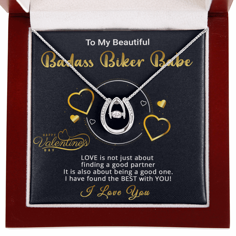 Gold Necklace, Personalized Card, To My Badass Biker Babe - Kubby&Co Worldwide