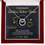 Gold Necklace, Personalized Card, To My Badass Biker Babe - Kubby&Co Worldwide