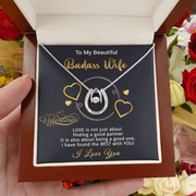 Gold Necklace, Personalized Message Card, To My Badass Wife - Kubby&Co Worldwide