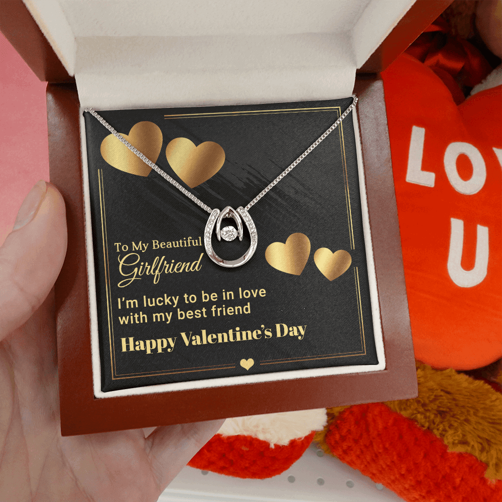 Gold Necklace, Personalized Message Card, To My Beautiful Girlfriend - Kubby&Co Worldwide