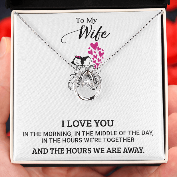 Gold Necklace, Personalized Message Card, To My Beautiful Wife - Kubby&Co Worldwide