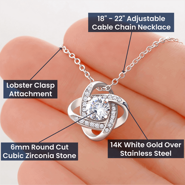 Custom Love Knot Necklace To My Doctor Wife, Difficult Times - Kubby&Co Worldwide