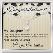 Gold Necklace, Happy Graduation Daughter, From Us - Kubby&Co Worldwide