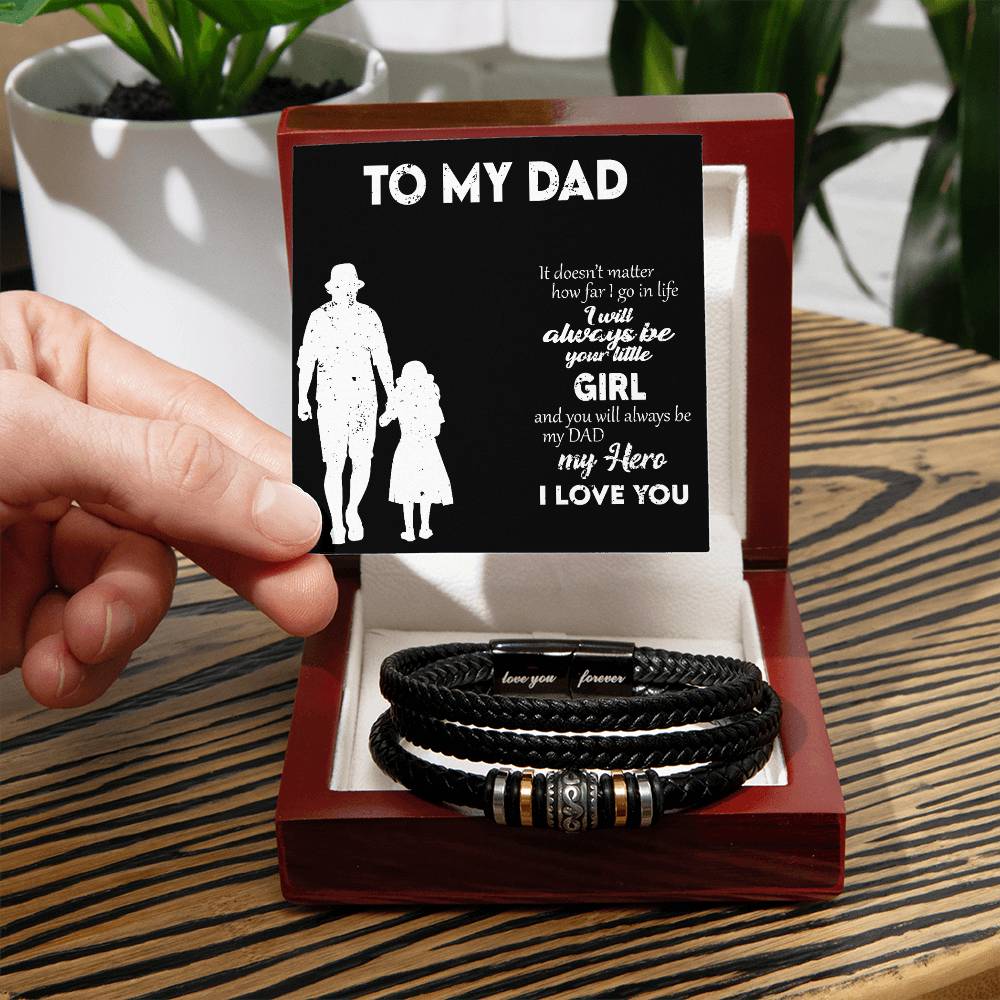 Men's Bracelet Custom Engraved Personalized Gift For Dad From Daughter - Kubby&Co Worldwide